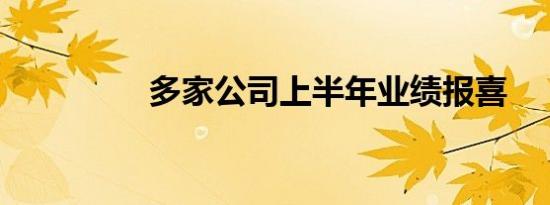 多家公司上半年业绩报喜