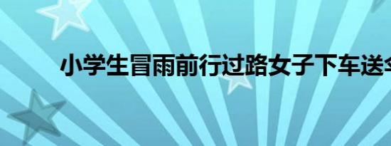 小学生冒雨前行过路女子下车送伞