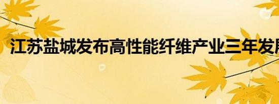 江苏盐城发布高性能纤维产业三年发展计划