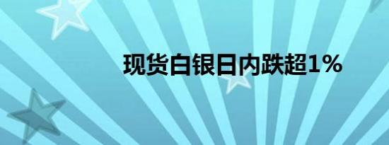 现货白银日内跌超1%