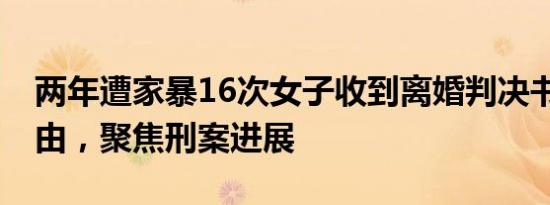 两年遭家暴16次女子收到离婚判决书 终迎自由，聚焦刑案进展