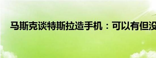 马斯克谈特斯拉造手机：可以有但没必要