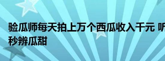 验瓜师每天拍上万个西瓜收入千元 听看摸，3秒辨瓜甜