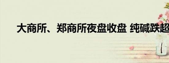 大商所、郑商所夜盘收盘 纯碱跌超1%