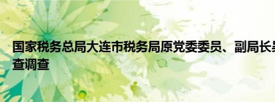 国家税务总局大连市税务局原党委委员、副局长吴杰接受审查调查