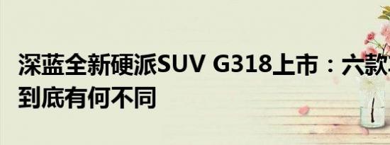 深蓝全新硬派SUV G318上市：六款车型配置到底有何不同