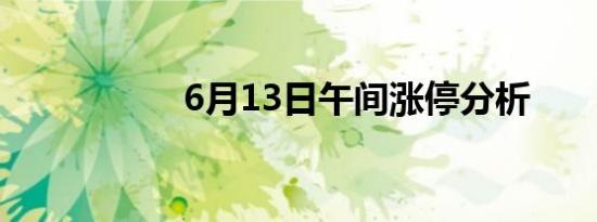 6月13日午间涨停分析