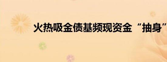 火热吸金债基频现资金“抽身”