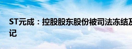 ST元成：控股股东股份被司法冻结及司法标记