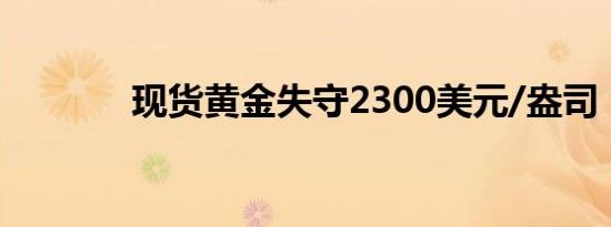 现货黄金失守2300美元/盎司