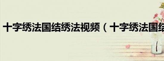 十字绣法国结绣法视频（十字绣法国结绣法）