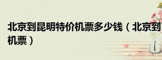 北京到昆明特价机票多少钱（北京到昆明特价机票）