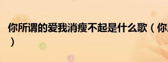 你所谓的爱我消瘦不起是什么歌（你所谓的爱）