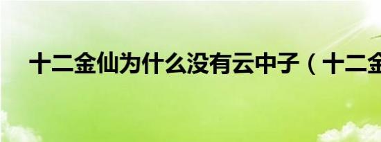 十二金仙为什么没有云中子（十二金仙）