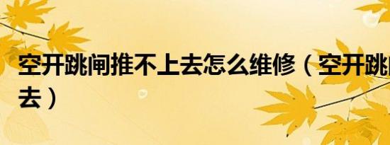 空开跳闸推不上去怎么维修（空开跳闸推不上去）