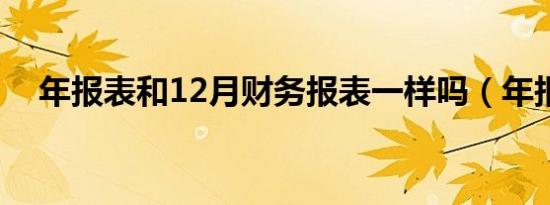 年报表和12月财务报表一样吗（年报表）