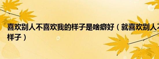 喜欢别人不喜欢我的样子是啥癖好（就喜欢别人不喜欢我的样子）