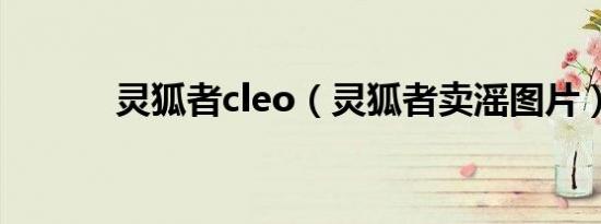 灵狐者cleo（灵狐者卖滛图片）