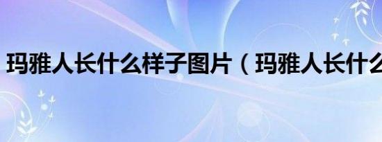 玛雅人长什么样子图片（玛雅人长什么样子）