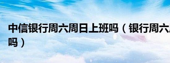 中信银行周六周日上班吗（银行周六周日上班吗）