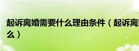 起诉离婚需要什么理由条件（起诉离婚需要什么）