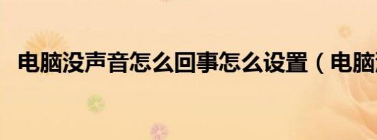 电脑没声音怎么回事怎么设置（电脑没声）