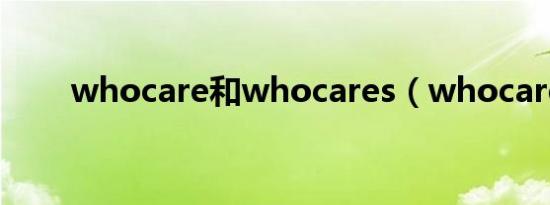 whocare和whocares（whocare）