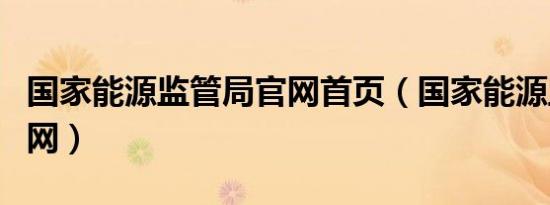 国家能源监管局官网首页（国家能源监管局官网）