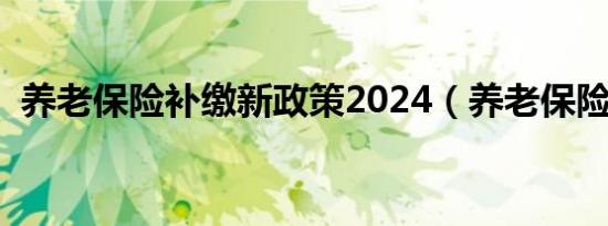 养老保险补缴新政策2024（养老保险补交）