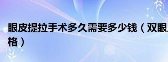 眼皮提拉手术多久需要多少钱（双眼皮术的价格）