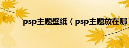 psp主题壁纸（psp主题放在哪）