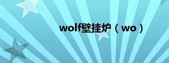 wolf壁挂炉（wo）