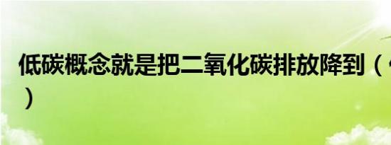 低碳概念就是把二氧化碳排放降到（低碳概念）