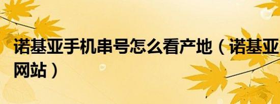 诺基亚手机串号怎么看产地（诺基亚串号查询网站）