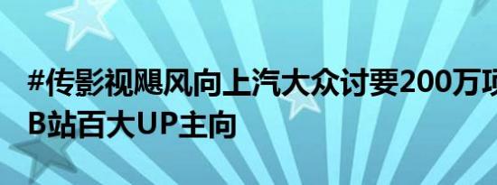 #传影视飓风向上汽大众讨要200万项目款##B站百大UP主向