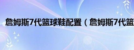 詹姆斯7代篮球鞋配置（詹姆斯7代篮球鞋）