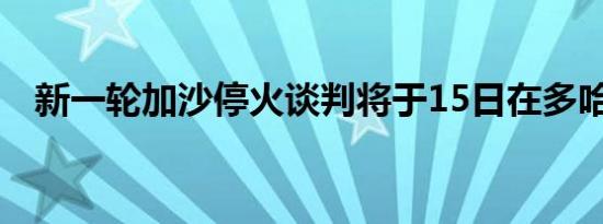 新一轮加沙停火谈判将于15日在多哈举行