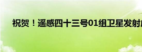 祝贺！遥感四十三号01组卫星发射成功