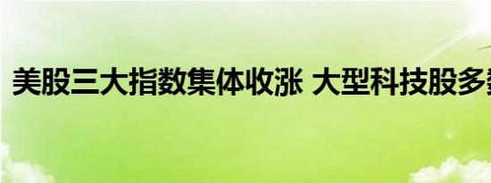 美股三大指数集体收涨 大型科技股多数上涨