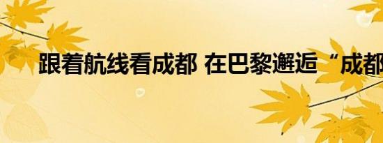 跟着航线看成都 在巴黎邂逅“成都造”