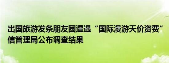 出国旅游发条朋友圈遭遇“国际漫游天价资费”？上海市通信管理局公布调查结果