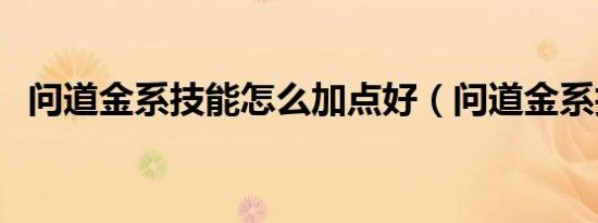 问道金系技能怎么加点好（问道金系技能）