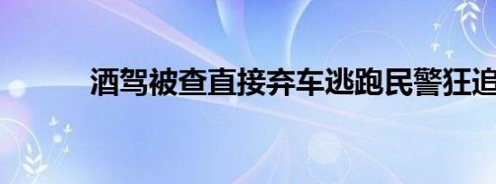 酒驾被查直接弃车逃跑民警狂追