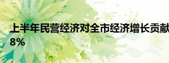 上半年民营经济对全市经济增长贡献率达65.8%