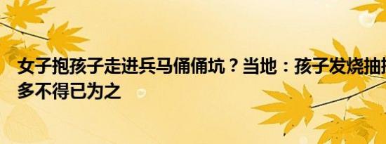 女子抱孩子走进兵马俑俑坑？当地：孩子发烧抽搐，游客太多不得已为之