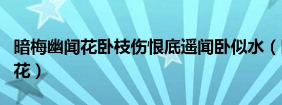 暗梅幽闻花卧枝伤恨底遥闻卧似水（暗梅幽闻花）