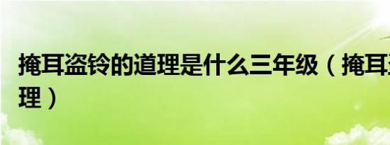 掩耳盗铃的道理是什么三年级（掩耳盗铃的道理）