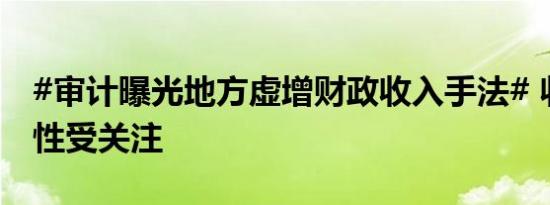 #审计曝光地方虚增财政收入手法# 收入真实性受关注