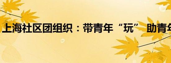 上海社区团组织：带青年“玩” 助青年“飞”