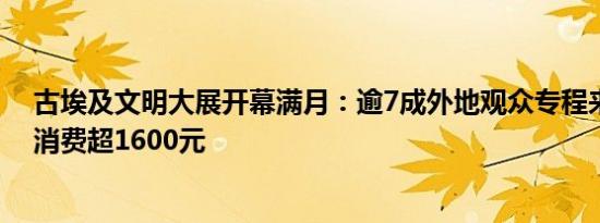 古埃及文明大展开幕满月：逾7成外地观众专程来沪，平均消费超1600元